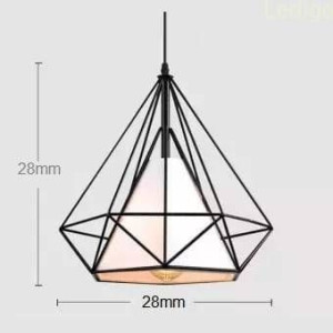 Lampa wisząca druciana LOFT GEO S z kloszem