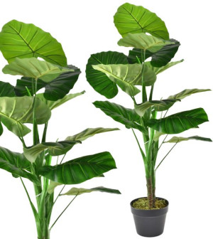 Sztuczna roślina dekoracyjna Kolokazja, Taro w doniczce 100cm