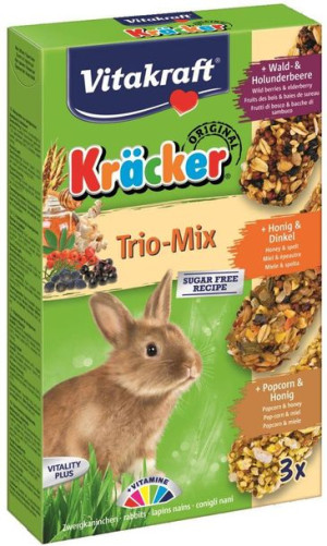 VITAKRAFT KRACKER kolba dla królika popcorn, miód i owoce leśne 3szt
