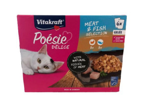 VITAKRAFT POESIE DELICE GELEE MULTIPAK z mięsem i rybą dla kota 6x85g