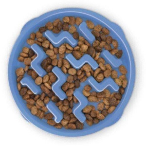 FUN FEEDER Miska plastikowa spowalniająca jedzenie MINI/MEDIUM niebieska [6