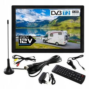Telewizor 10' Hd Hdmi Usb Vga Dvb-t2 Hevc 12v 230v