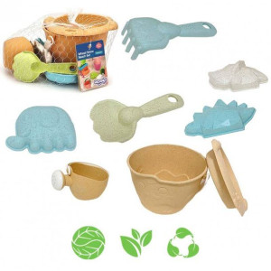 WOOPIE GREEN Zestaw do Piasku w Wiaderku 8 el. BIODEGRADOWALNY ORGANICZNY M