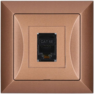 Gniazdo internetowe LAN RJ45 8-PIN OPAL miedź