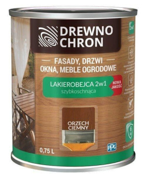 Lakierobejca 2w1 Orzech Ciemny 0.75L Drewnochron