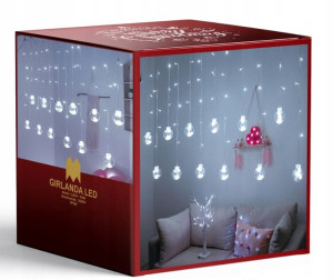 Lampki Świąteczne Girlanda Kule Wiszące Led Zimne