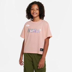 Koszulka Nike Sportswear Jr girls DX1724 800 - RÓŻOWY; L (147-158)