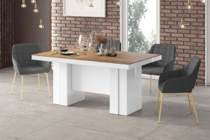 Stół LARGO rozkładany 160x89cm rdza-biały połysk