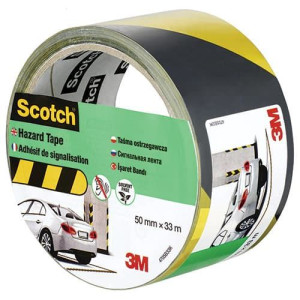 3M Scotch™ Taśma ostrzegawcza Hazard Tape Czarno/Żółta 50 mm x 33 m