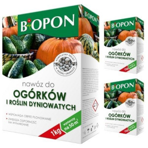 Nawóz do ogórków i roślin dyniowatych Biopon 1 kg x 3 sztuki
