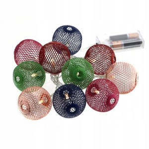 Girlanda Ledowe Lampki Kule Kolor Cotton Metalowe