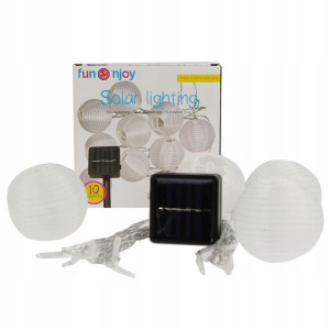 Lampki Led Solarne Łańcuch Zewnętrzne Ogrodowy 10x Kul