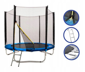 Trampolina 254Cm 8Ft Blue Siatka+Drabinka F-Star