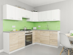 Zestaw mebli kuchennych Kretus Białe + SONOMA