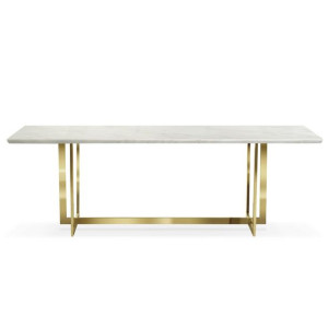 Stół Glamour Biały Marmur Złoto Marble Mały 180 X90 Cm