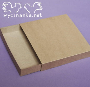 pudełko - szufladka 14,5x14,5x2,5 cm, kolor: "KRAFT"