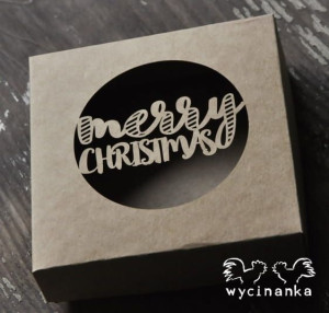 VERY MERRY pudełko z ażurowym wieczkiem "merry christmas" - 10x10x3 cm, kol