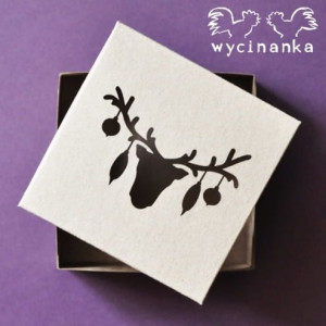 WINTER DOODLES - pudełko z ażurowym wieczkiem "świąteczny renifer" - 10x10x