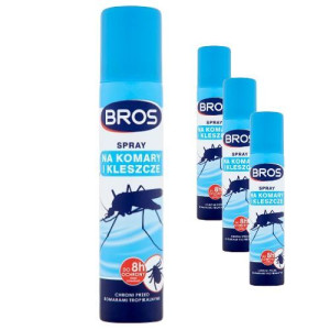 Spray na komary i kleszcze Bros 90 ml x 4 sztuki