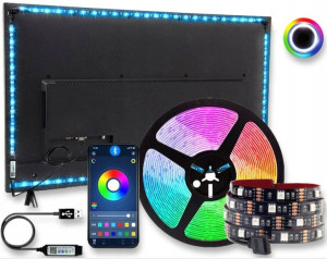 Taśma LED 5050 RGB 5m TV USB Aplikacja Bluetooth