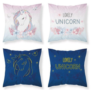 Poszewka Bawełniana 40x40 - Unicorn Jednorożec Fluo