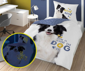 Pościel Bawełniana 160x200 - Border Collie Fluo