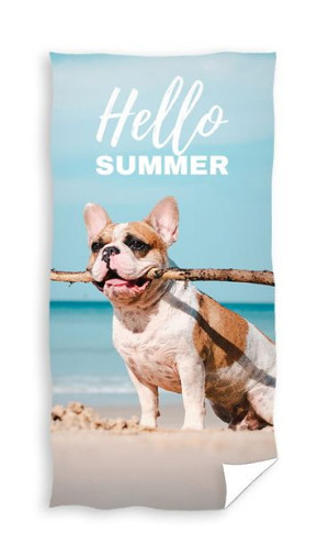 Ręcznik Kąpielowy 70x140 - Buldog na Plaży