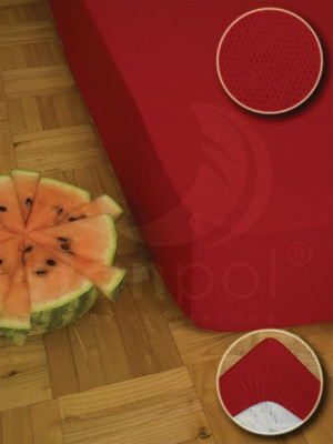 Prześcieradło Jersey 140x200 - Czerwone