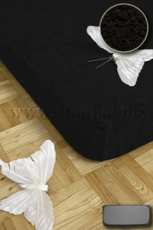 Prześcieradło Frotte 140x200 - Czarne