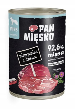 PAN MIĘSKO karma dla psa wieprzowina dzik 400g