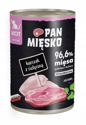 PAN MIĘSKO karma dla kociąt kurczak cielęcina 400g