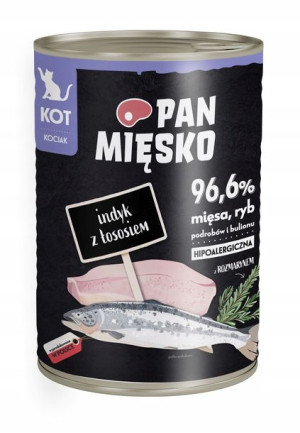 PAN MIĘSKO karma dla kociąt indyk z łososiem 400g