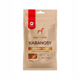 MACED Przysmak psa Kabanosy drobiowe z ryżem 100g
