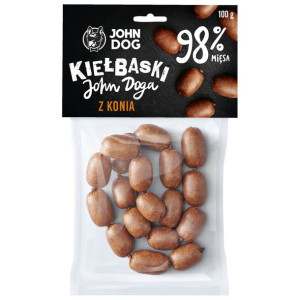 JOHN DOG Przysmak psa Mini kiełbaski konina 100g
