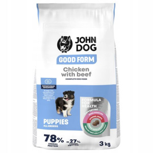 JOHN DOG karma dla szczeniąt kurczak wołowiną 3kg