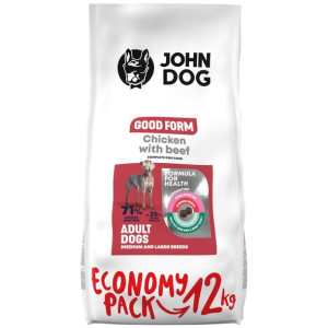 JOHN DOG karma psa średnie rasy kurczak woł 12kg