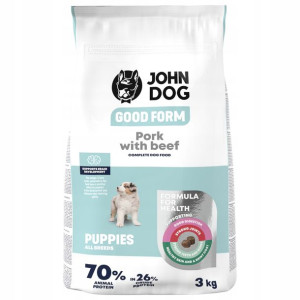 JOHN DOG karma szczeniąt wieprzowina wołowina 3kg