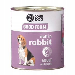 JOHN DOG Good form karma mokra dla psa królik 800g