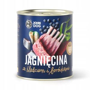 JOHN DOG Karma szczeniąt jagn. śledź borówka 800g