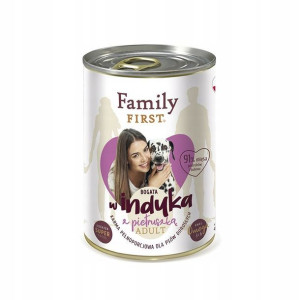FAMILY FIRST Karma dla psa indyk z pietruszką 400g