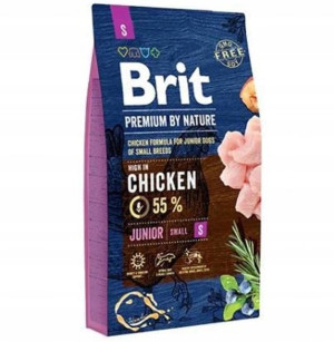 BRIT Premium By Nature JUNIOR Small KURCZAK 8kg