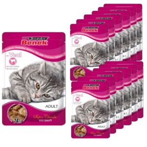 BENEK Karma Kot SOS Adult CIELĘCINA Zestaw 24x100g
