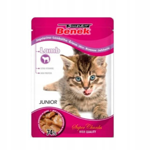 BENEK Karma Mokra dla Kota JUNIOR JAGNIĘCINA 100g