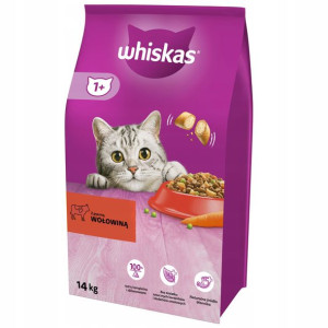 WHISKAS Adult WOŁOWINA Karma Sucha dla Kota 14kg