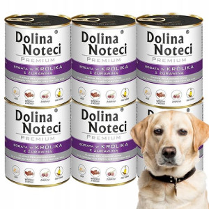 DOLINA NOTECI PREMIUM Zestaw Puszek Królik 6x 800g