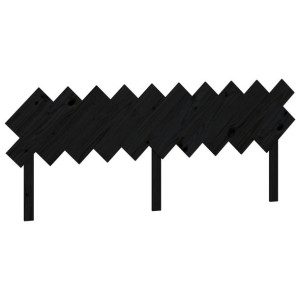 Wezgłowie łóżka, czarne, 196x3x80,5 cm, lite drewno sosnowe