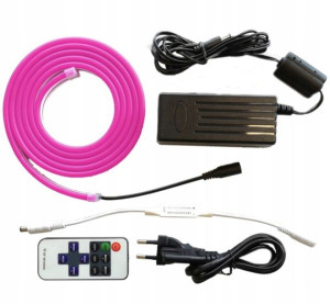 Zestaw Neon Led Flex 6x12mm 5mb Różowy