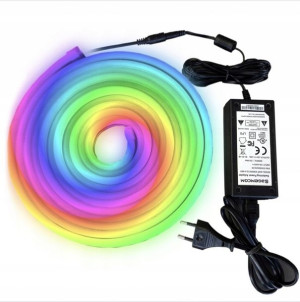 TAŚMA NEON LED FLEX 6X12MM 5mb ZIMNY zasilacz