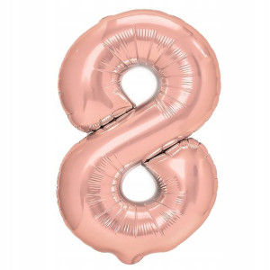Balon Foliowy Cyfra Osiem 8 Rose Gold 70 cm