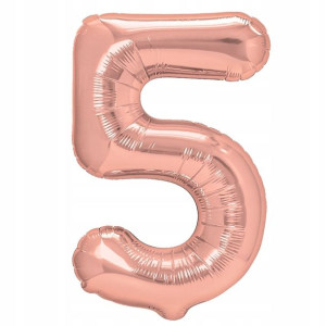 Balon Foliowy Cyfra Pięć 5 Rose Gold 70 cm